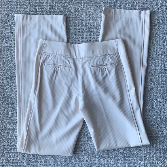 BCBG White Cream Wool Blend Tuxedo Dress Pants - Picture 4 of 8